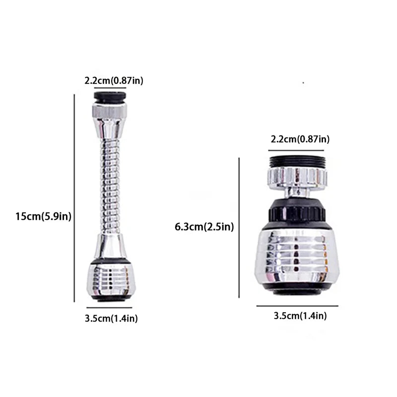 Kitchen Faucet Accessories ABS Material Faucet Extender 360° Rotating Swivel Splash-proof Faucet Adapter