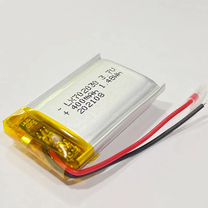 702030 3.7V  400mAh lithium polymer rechargeable battery for toys DIY MP3 GPS PSP DVR remote control drone beauty instrument