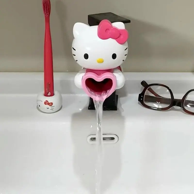 Hellokitty Baby Faucet Extender Anti-Splash Water Channeling Kitchen Bathroom Sink Switch Drainage Cartoon Design Home Supplies